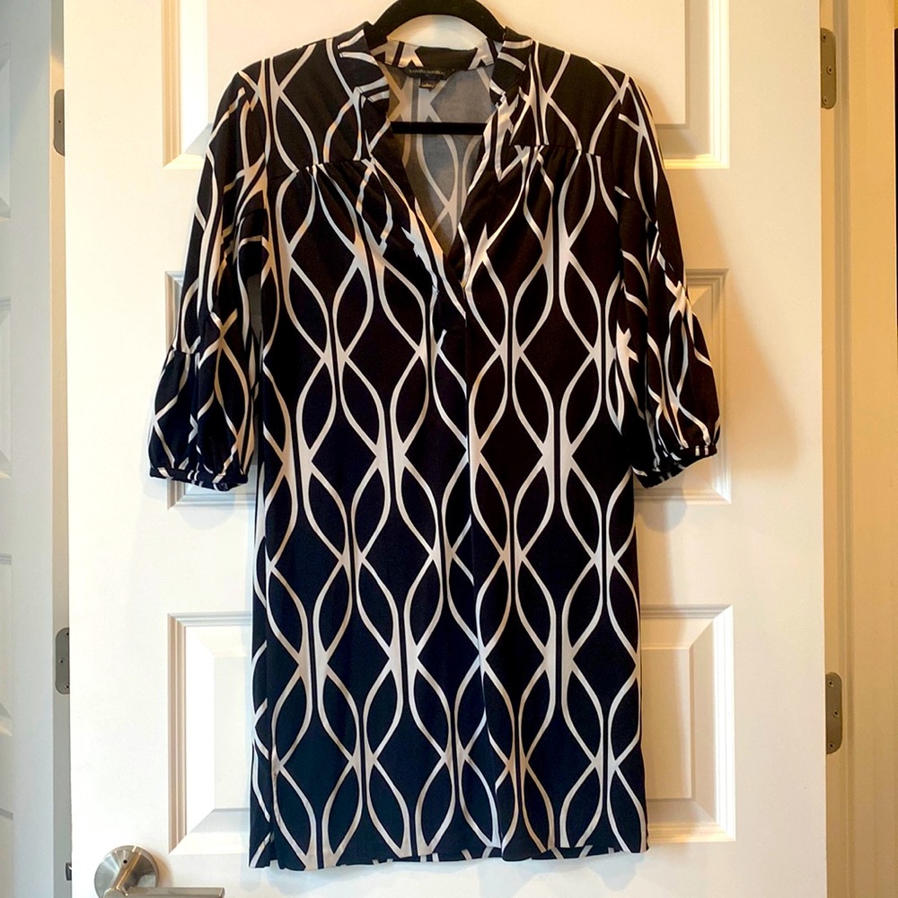 Stretchy Banana Republic Black and White Work Dress Sz Small
